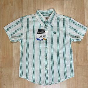 PENGUIN boy's green, white shirt, size 3T